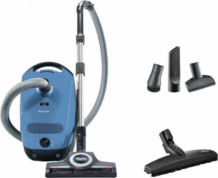 Miele Classic C1 Turbo Team Bagged Canister Vacuum, Tech Blue - Portable, Household