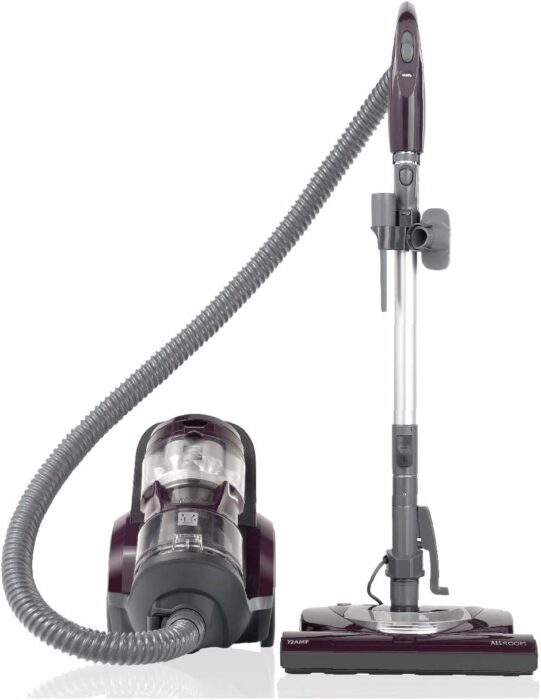 Kenmore Friendly Lightweight Bagless Compact Canister Vacuum with Pet Powermate, HEPA, Extended Telescoping Wand, Retractable Cord and 2 Cleaning Tools, Eggplant