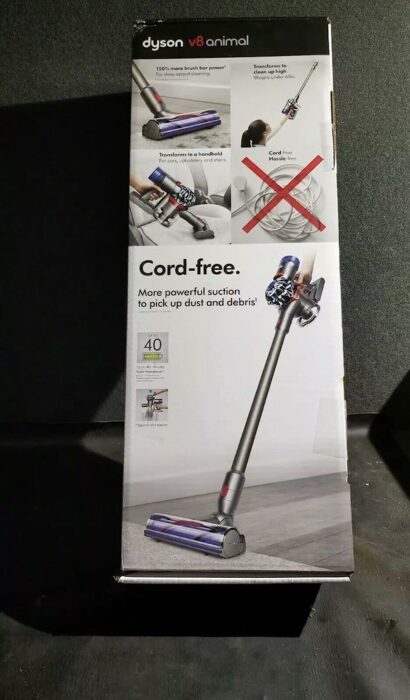 Dyson V8 Animal Cordless HEPA Vacuum Cleaner + Direct Drive Cleaner Head + Wand Set + Mini Motorized Tool + Dusting Brush + Docking Station + Combination Tool + Crevice Tool