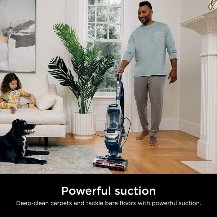 Shark AZ3002 Stratos Upright Vacuum with DuoClean PowerFins, HairPro, Powered Lift-Away, Self-Cleaning Brushroll, Odor Neutralizer Technology, Navy