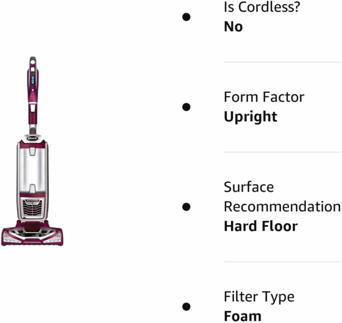 Shark Rotator Powered Lift-Away TruePet Upright Corded Bagless Vacuum for Carpet and Hard Floor with Hand Vacuum and Anti-Allergy Seal (NV752), Bordeaux (Renewed)