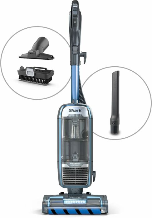 SHARK AZ1501 Apex Powered Lift Away Upright Vacuum with DuoClean Self-Cleaning Brushroll, Crevice Tool, and Pet Multi-Tool for a Deep Clean on Above Floors, Blue (Renewed)