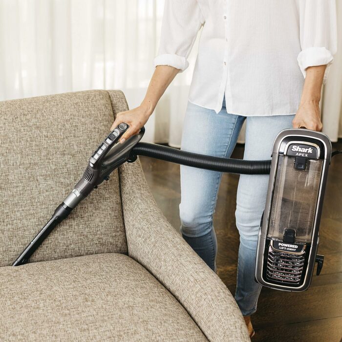 Shark AZ1002 Apex Powered Lift-Away Upright Vacuum with DuoClean Self-Cleaning Brushroll, Crevice Tool, Upholstery Tool Pet Power Brush, for a Deep Clean on Above Floors, Espresso