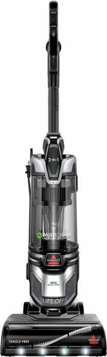 BISSELL MultiClean Allergen Lift-Off Pet Compact Upright Vacuum with HEPA Filter Sealed System, 31259, Black/Silver