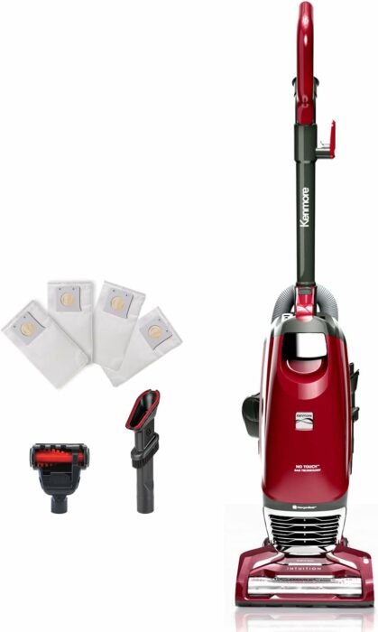 Kenmore BU3040 Intuition Lite Bagged Upright Vacuum Lightweight Cleaner 2-Motor Power Suction with HEPA Filter, 3-in-1 Combination Tool, Handi-Mate for Carpet, Floor, Pet Hair, Red W/No Lift-up