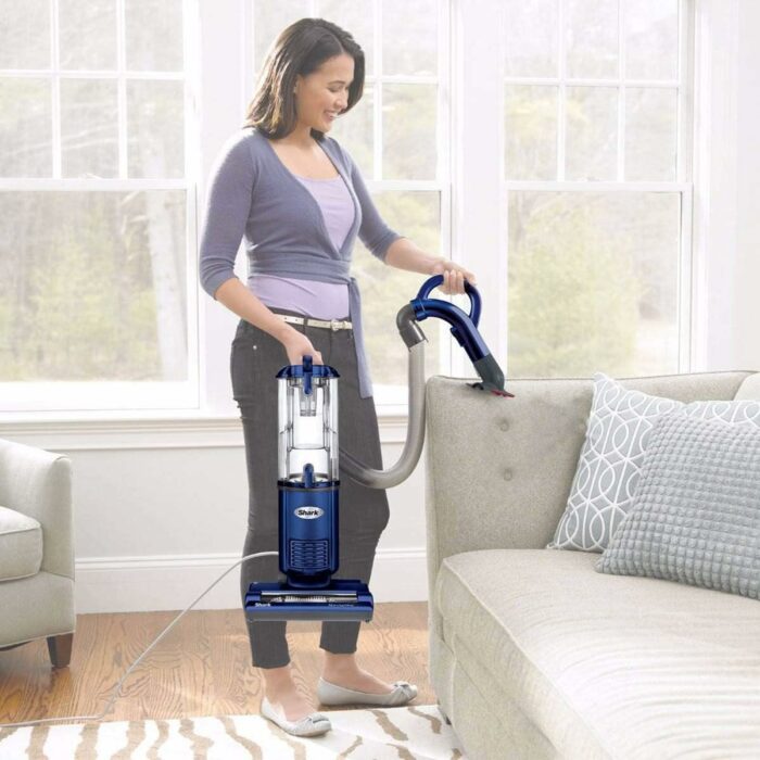 Shark NV105 Navigator Light Upright Vacuum with Large Dust Cup Capacity, Duster Crevice Tool Upholstery Tool for Dependable Multi-Surface Cleaning, Blue