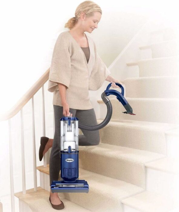 Shark NV105 Navigator Light Upright Vacuum with Large Dust Cup Capacity, Duster Crevice Tool Upholstery Tool for Dependable Multi-Surface Cleaning, Blue