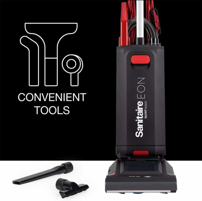 Sanitaire EON QuietClean Commercial Upright Vacuum, SC5500B, Black/Red