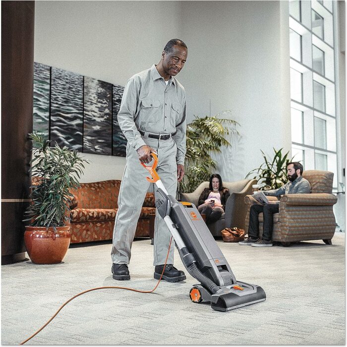 Hoover Commercial HushTone Upright Vacuum Cleaner, 15 inches with Intellibelt, For Carpet and Hard Floors, CH54115, Gray