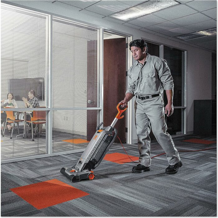 Hoover Commercial HushTone Upright Vacuum Cleaner, 15 inches with Intellibelt, For Carpet and Hard Floors, CH54115, Gray